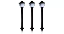Lampi solare de exterior cu LED, 3 buc, negru imagine