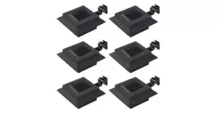 Lampi solare de exterior cu LED, 6 buc, negru, 12 cm, patrat imagine