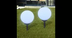 Lampi solare de gradina in forma de glob cu tepusa LED 2 buc. imagine
