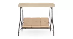 Leagan balansoar de gradina premium metalic cu 3 locuri ARIANNA bej imagine