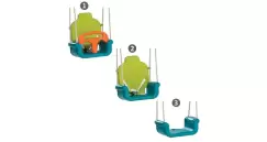 Leagan copii 3 in1 PP var verde turcoaz portocaliu imagine