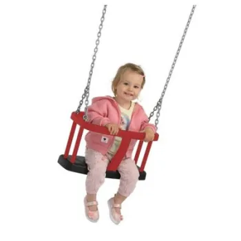 Leagan pentru bebelusi KBT - Negru cu Rosu, cu Lant de 2,5 m - Ideal pentru Spatiile Publice imagine