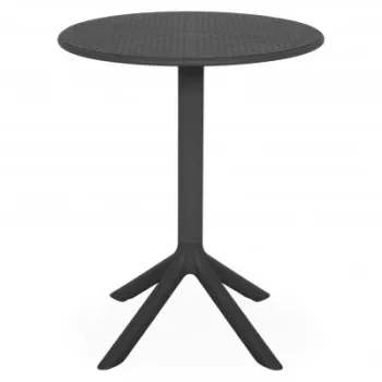 Masa cafea pentru gradina, rotunda, CIRCLE, diametru 60 cm, antracit, din polipropilena imagine