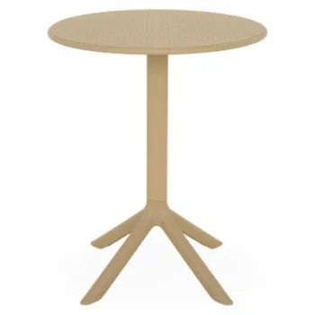 Masa cafea pentru gradina rotunda CIRCLE diametru 60 cm bej din polipropilena imagine