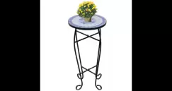 Masa cu blat ceramic, Albastru-Alb imagine