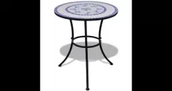 Masa cu blat mozaic 60 cm Alb/Albastru imagine