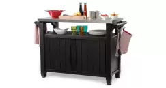Masa cu spatiu depozitare si blat de lucru Inox pentru gratar Unity Xl Storage, Keter imagine