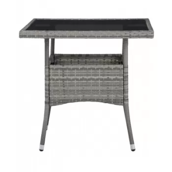 Masa de exterior, gri, poliratan si sticla imagine