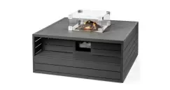 Masa de gradina Happy Cocooning cu arzator patrat din aluminiu imagine