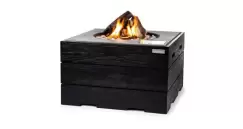 Masa de gradina Happy Cocooning din tec negru si cu arzator din otel inoxidabil , patrat imagine