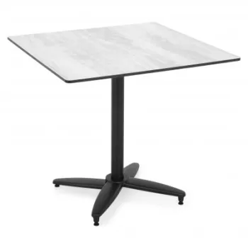 Masa dining pentru gradina, pliabila, CLEO, 80x80 cm, negru cu mix gri, blat HPL, structura aluminiu imagine