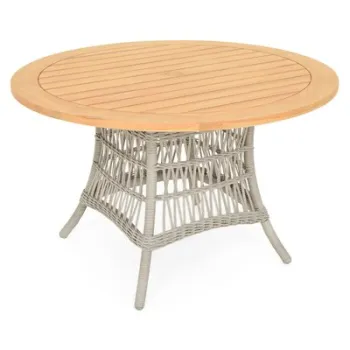 Masa dining rotunda MACKINAC inaltime 75 diametru 122 gri cu natur imagine