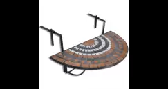 Masa suspendata pliabila pentru balcon semi-circulara, Rosu-oranj-Alb imagine