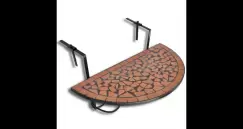 Masa suspendata pliabila pentru balcon semi-circulara, Rosu-portocaliu imagine