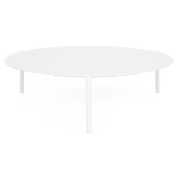 Masuta de cafea pentru gradina AMBIENCE alba, din aluminiu, diamentru 103, h28.5 cm imagine