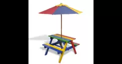 Masuta de Picnic pentru Copii cu Umbrela si Bancuta imagine