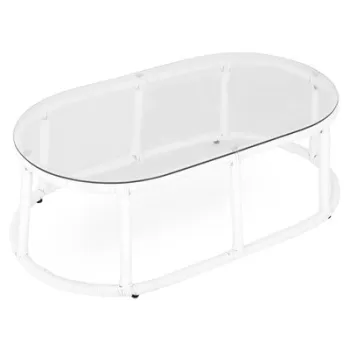 Masuta ovala PAPASANS lungime 90 latime 50 inaltime 46 alb imagine