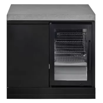 Modul bucatarie de exterior cu blat de lucru cabinet, spatiu depozitare si frigider Grandhall K01000290S imagine