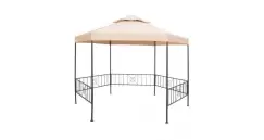 Pavilion marchiza de gradina, cort, hexagonal, 323x265 cm, bej imagine