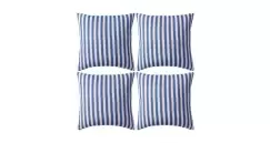 Perne de exterior, 4 buc., imprimeu dungi, 45x45 cm, bleumarin imagine