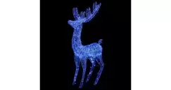 Ren de Craciun, albastru, 250 LED-uri, 180 cm, acril imagine