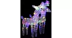 Reni de Craciun, 2 buc., multicolor, 80 LED-uri, acril imagine