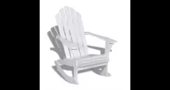 Scaun balansoar din lemn, Alb imagine