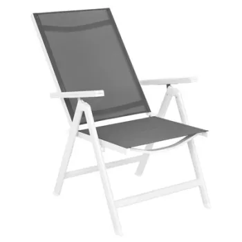 Scaun cu spatar reglabil MALITO lungime 61.5 latime 73 inaltime 108 alb cu gri imagine