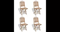 Scaun pliabil de bambus, 4 buc imagine