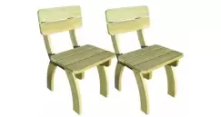 scaune de gradina din lemn de pin tratat 2 buc. imagine