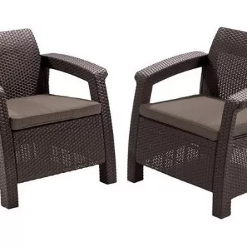 Set 2 fotolii de gradina Corfu Duo - Maro/Gri Taupe imagine