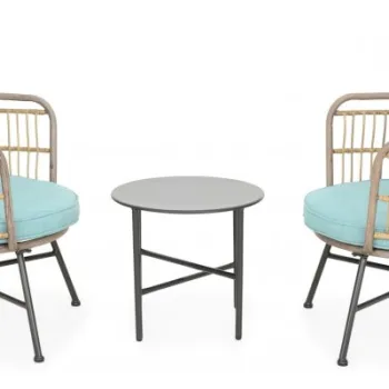 Set 2 fotolii si masuta SHILOH VALLEY  natur cu antracit imagine