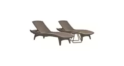 Set 2 sezlonguri cu masuta Cappuccino Pacific Keter 231464 imagine