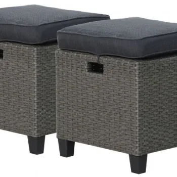 Set 2 tabureti BAXTER lungime 40 latime 40 inaltime 38 gri cu negru imagine