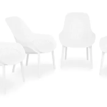 Set 4 fotolii terasa si gradina CRADLE, alb imagine