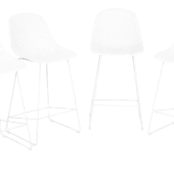 Set 4 scaune bar GARDENIA lungime 44.5 latime 47.5 inaltime 95 alb  imagine