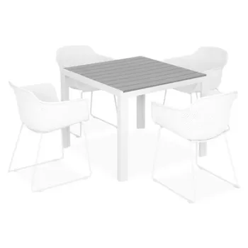 Set 4 scaune si masa ENCORE LILAC alb cu gri  imagine