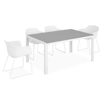 Set 4 scaune si masa ENCORE LILAC alb cu gri  imagine