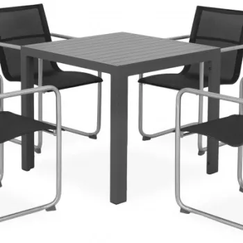 Set 4 scaune si masa HAVEN ESSEN  antracit cu gri imagine