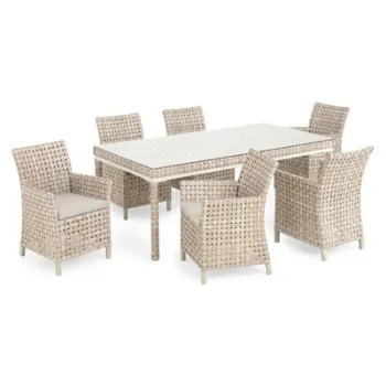 Set 6 scaune si masa CIELO mix gri cu gri imagine