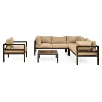 Set coltar 5 piese MADRID maro cu bej imagine