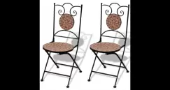 Set de 2 scaune din mozaic, culoare teracota imagine