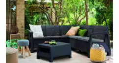 Set de gradina cu coltar - Corfu II Relax Grafit/ Gri-rece imagine