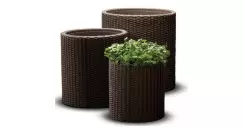 Set ghivece cilindrice S+M+L Planters - Maro-Auriu imagine