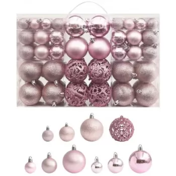 Set globuri de Craciun, 100 piese, roz imagine