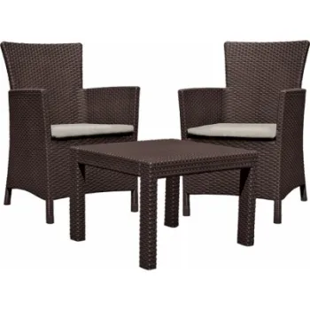 Set mobilier balcon Keter Rosario Balcony, scaune cu masa, maro gri taupe imagine