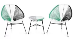 Set mobilier CORFU gradina/terasa, 2 fotolii si masuta,verde inchis imagine