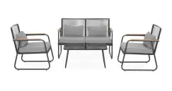 Set mobilier DARWIN terasa/gradina 2 fotolii, canapea si masuta imagine