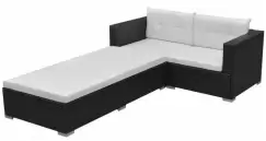 set mobilier de gradina cu canapea 8 piese, poliratan, negru imagine