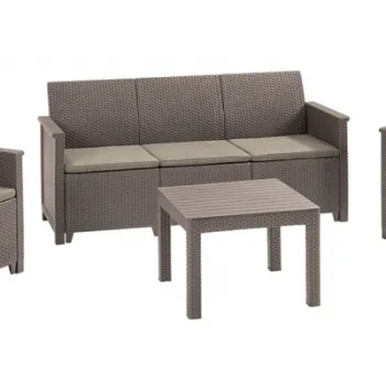 Set Mobilier De Gradina Cu Masa Clasica KETER ELODIE 5 Locuri Cappucino imagine